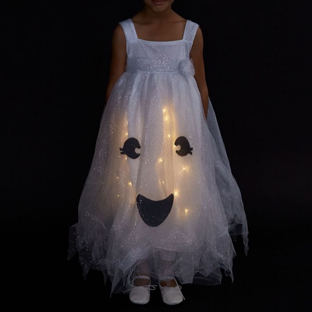 Pottery Barn Kids Light-Up Ghost TuTu Dress Halloween Costume Toddler Size 3T,